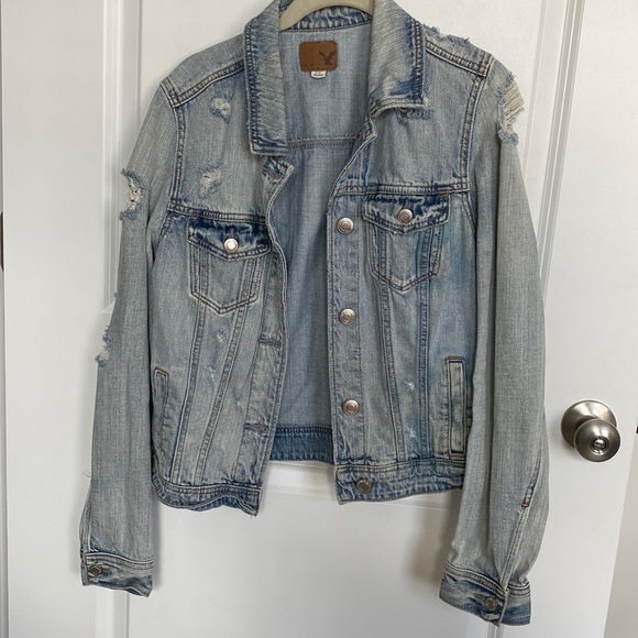 American Eagle Outfitters Jackets & Blazers - American Eagle Distressed Denim Jacket